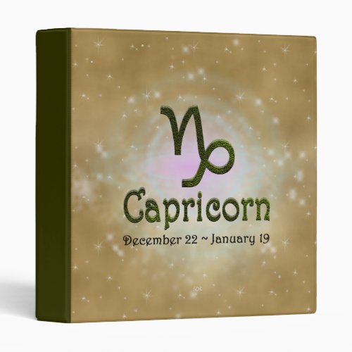 U Pick Color Capricorn Zodiac Sign 3 Ring Binder