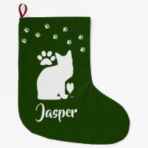 U-pick color/ Custom Name Cat Stocking