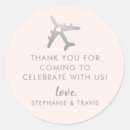 U PICK COLOR Destination Wedding Thank You Favor Classic Round Sticker