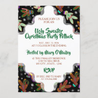 U-pick Color/ Gingerbread People & Snowflakes Invitation