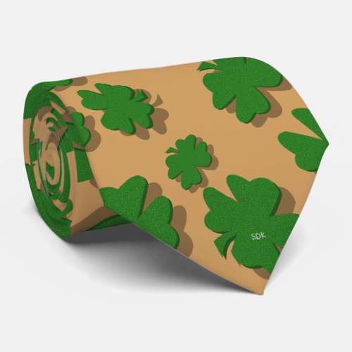 U_pick Color Green Good Luck Irish 4 Leaf Clover Neck Tie