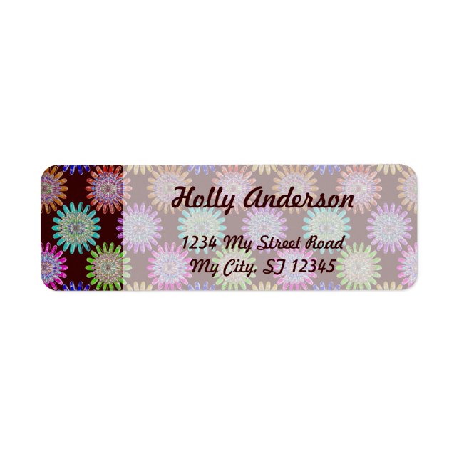 U pick Color/ Hand Blown Glass Crystal Flowers Label (Front)
