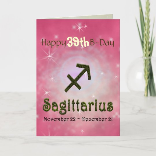 U Pick Color Sagittarius Happy Birthday Age Card Zazzle Com