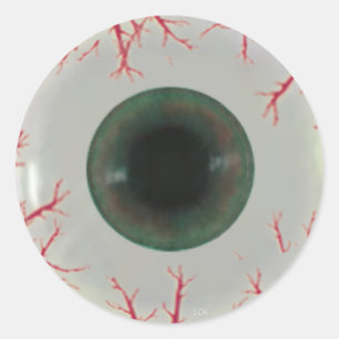 U Pick Color Tint/ Halloween Eyeball Globe Classic Round Sticker