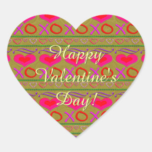 U Pick Color/ Valentine's Day Hugs and Kisses Heart Sticker