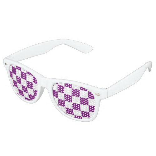 U_pick Color White Checkered Tiles Retro Sunglasses