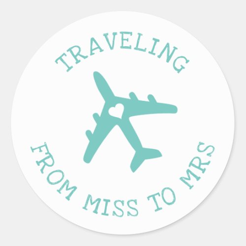 U PICK COLORS Travel Theme Bridal Shower Favor Classic Round Sticker