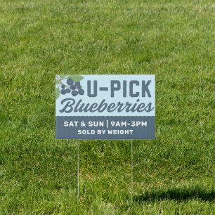 U-Pick Farm Blueberry Sign