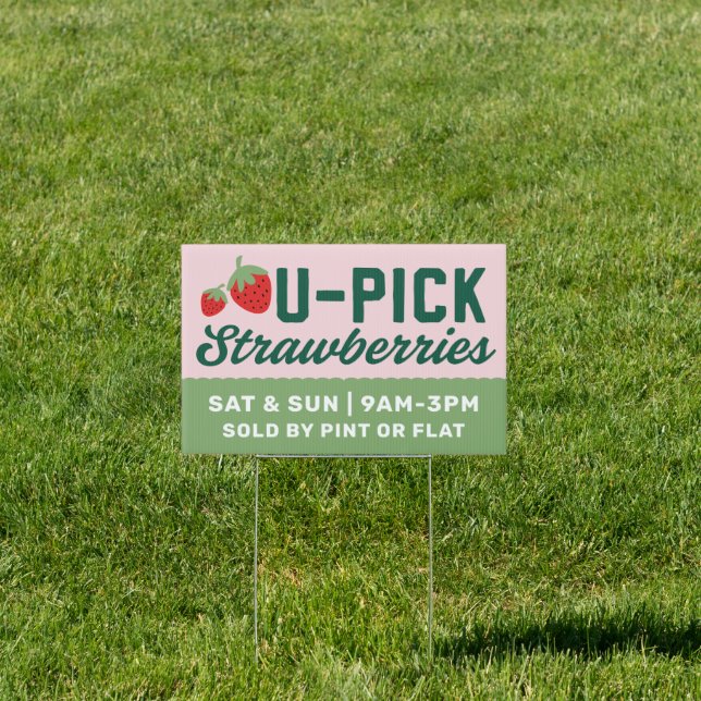 U-Pick Farm Strawberry Sign (Insitu)