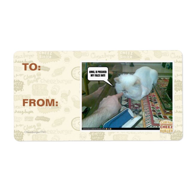 U pushed my face in! label (Front)