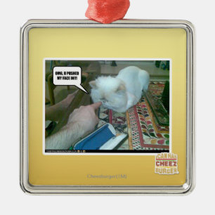 U pushed my face in! metal ornament