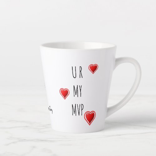 U R MY MVP Modern Christian Valentine Monogram Latte Mug