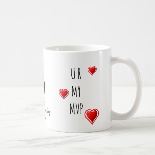 U R MY MVP Stylish Christian Valentines Monogram Coffee Mug