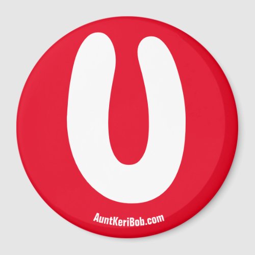 U Red Refrigerator Magnet