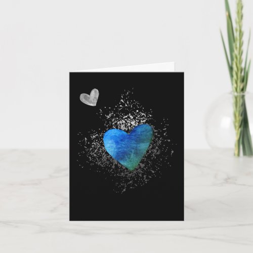 U Rock My World Abstract Earth  Moon  Minimalist Holiday Card