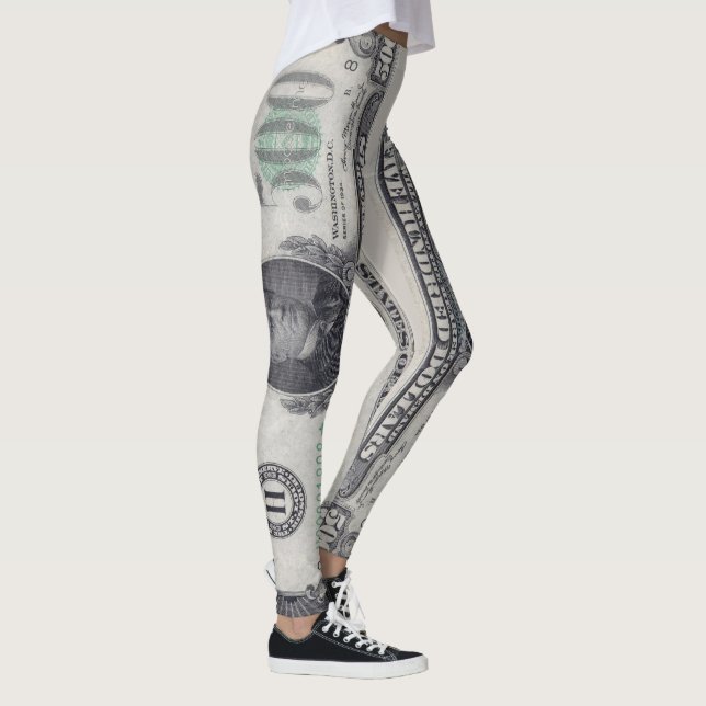 U.S. 500 Dollar Star Note Front  Leggings (Right)