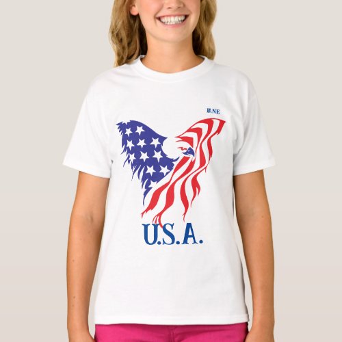 USA American Eagle Monogram T_Shirt