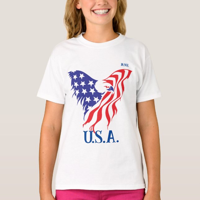 "U.S.A." American Eagle Monogram T-Shirt (Front)