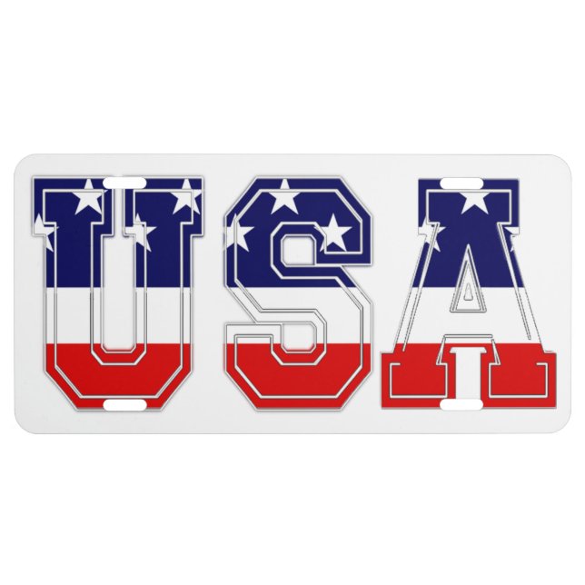 U.S.A AMERICAN FLAG PATRIOTIC LICENSE PLATE (Front)