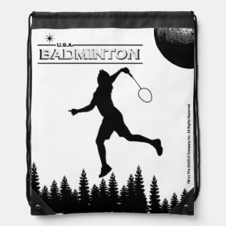 U.S.A. Badminton Drawstring Backpack