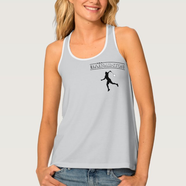 U.S.A. Badminton Tank Top (Front)