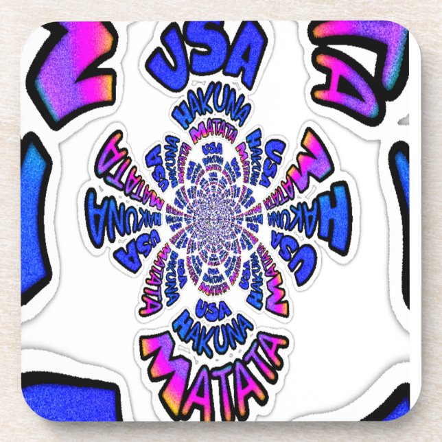 U.S.A beautiful amazing text quote design Beverage Coaster (Front)