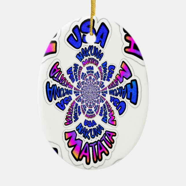 U.S.A beautiful amazing text quote design Ceramic Ornament (Front)