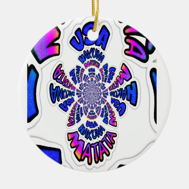 U.S.A beautiful amazing text quote design Ceramic Ornament (Front)