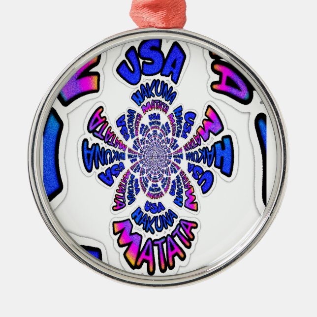 U.S.A beautiful amazing text quote design Metal Ornament (Front)