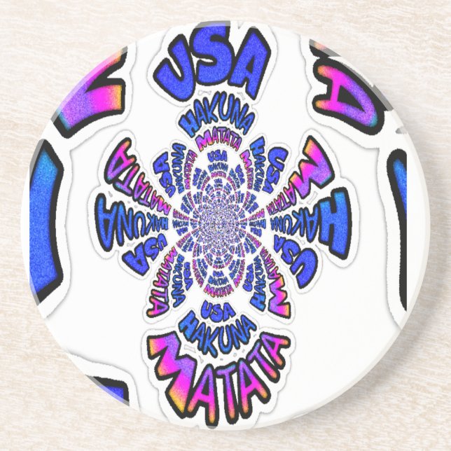 U.S.A beautiful amazing text quote design Sandstone Coaster (Front)