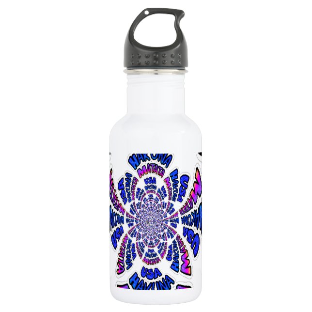 U.S.A beautiful amazing text quote design Water Bottle (Front)