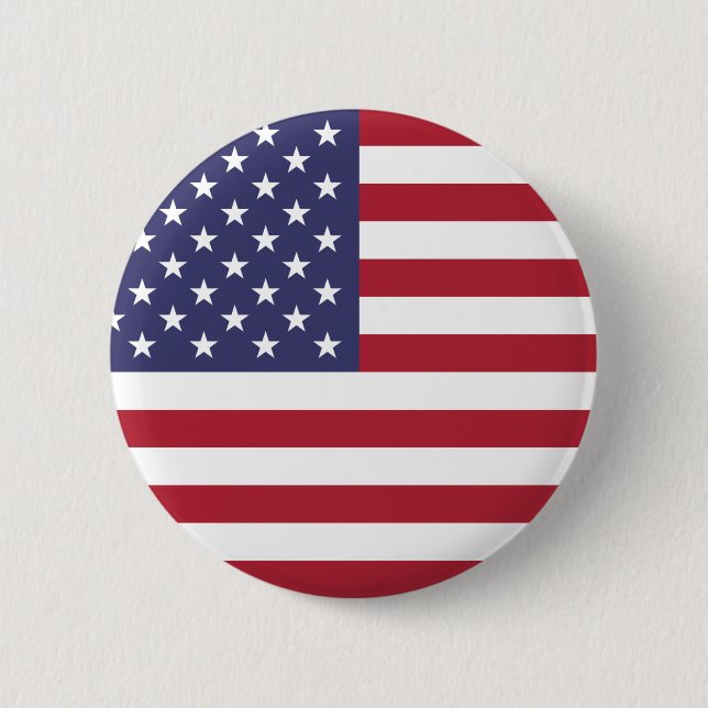 U.S.A. Flag Pinback Button (Front)