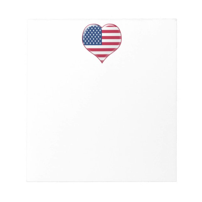 U.S.A. Heart Charm Notepad (Front)