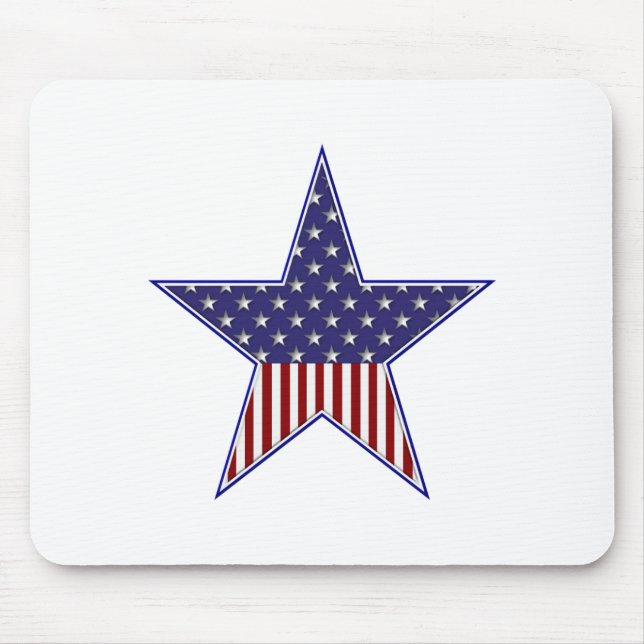 U.S.A. Patriotic Flag Design Mouse Pad (Front)