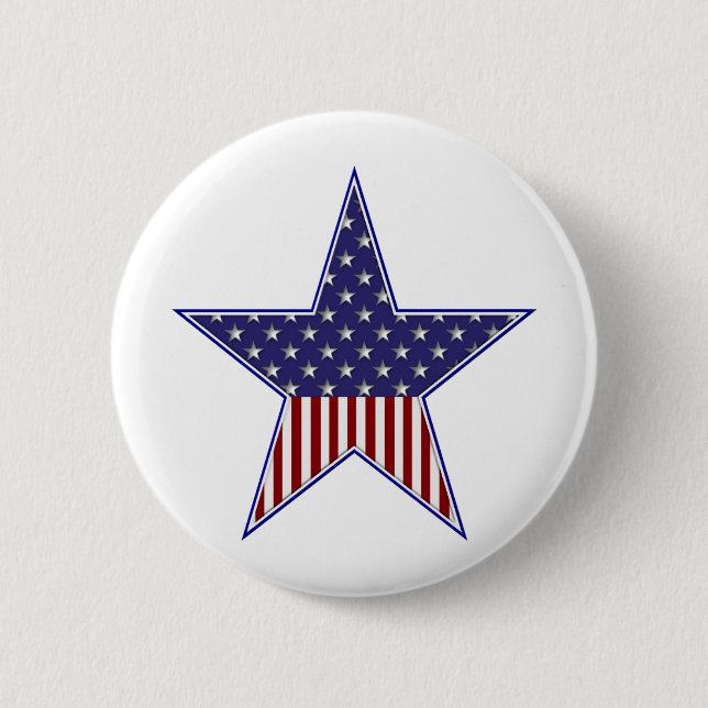 U.S.A. Patriotic Flag Design Pinback Button (Front)