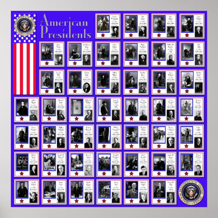 U.S.A. PRESIDENTS BLUE A/567 POSTERS