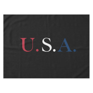 U.S.A. Red White And Blue Lettering Design  Tablecloth