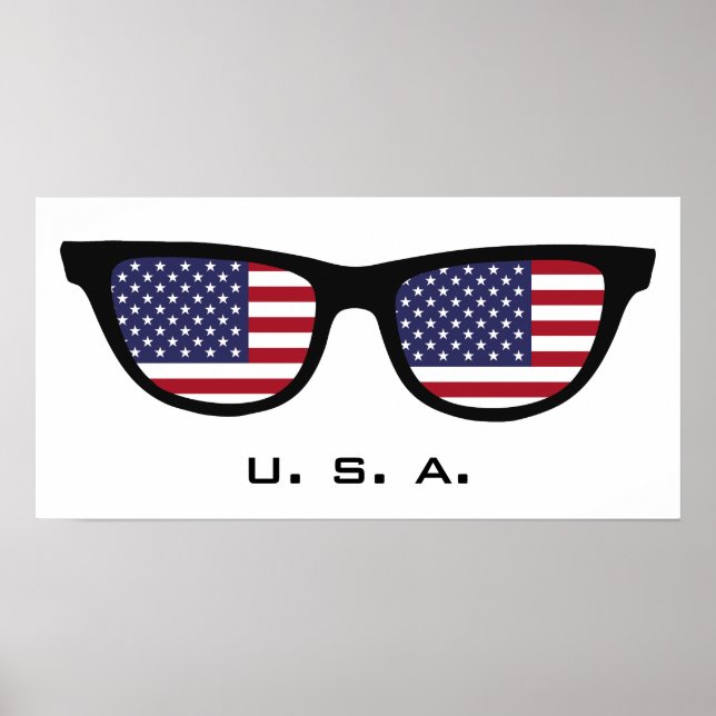 U. S. A. Shades custom text & color poster (Front)