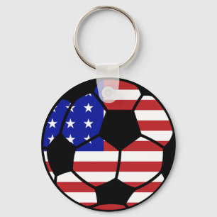 U.S.A. Soccer American Flag Keychain