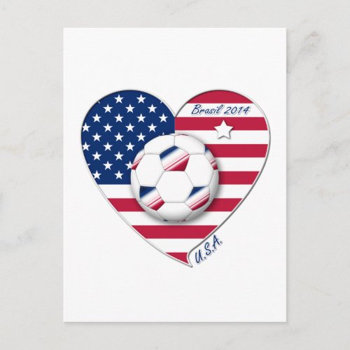 USA Soccer Team Ftbol de Estados Unidos 2014 Postcard