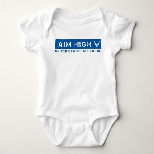 US Air Force  Aim High _ Blue Baby Bodysuit