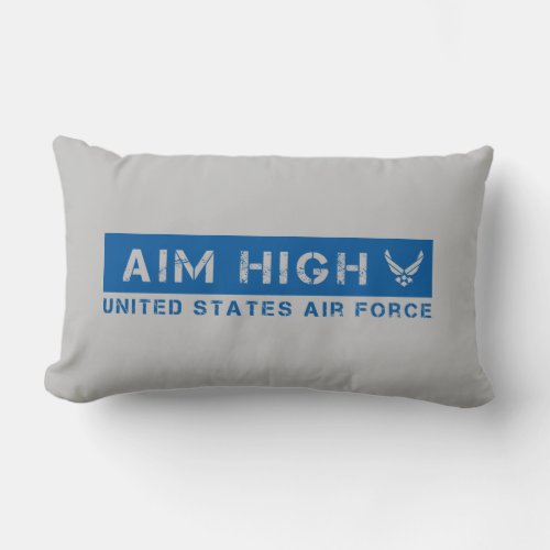 US Air Force  Aim High _ Blue Lumbar Pillow
