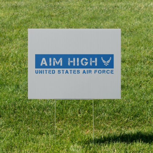 US Air Force  Aim High _ Blue Sign