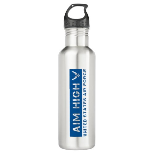 US Air Force  Aim High _ Blue Stainless Steel Water Bottle