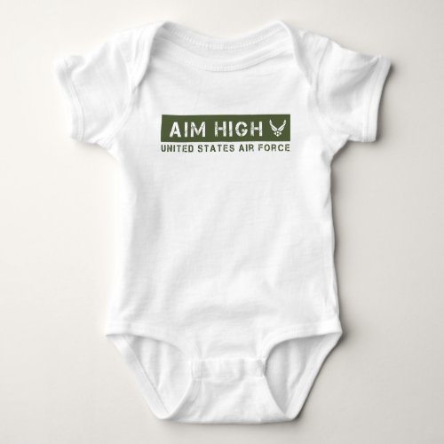 US Air Force  Aim High _ Green Baby Bodysuit