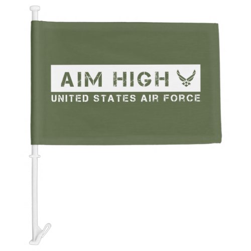 US Air Force  Aim High _ Green Car Flag