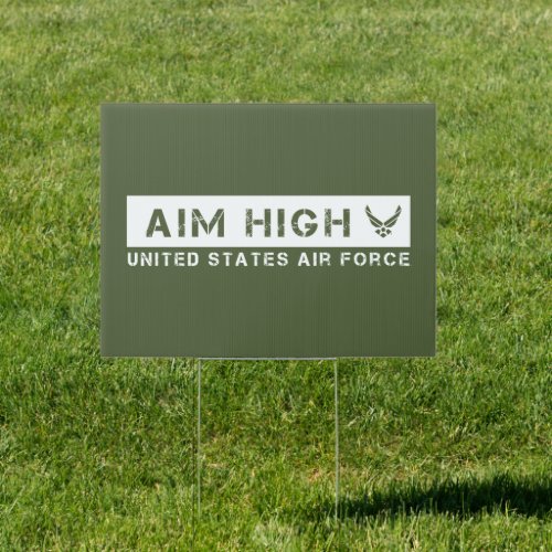 US Air Force  Aim High _ Green Sign
