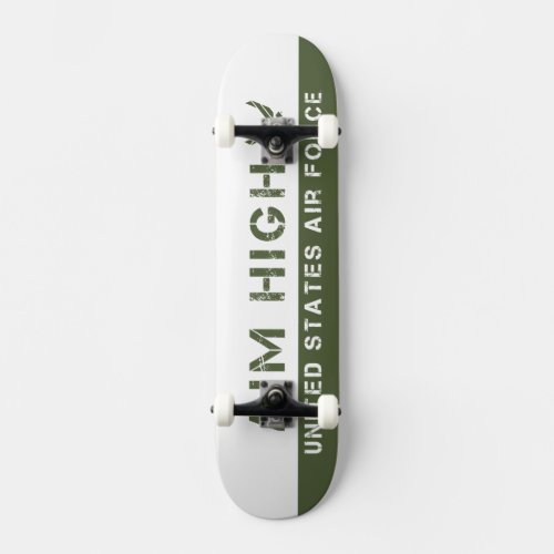 US Air Force  Aim High _ Green Skateboard