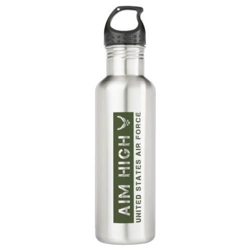 US Air Force  Aim High _ Green Stainless Steel Water Bottle