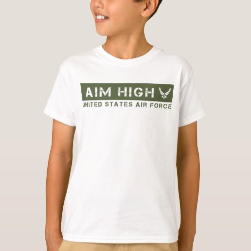 US Air Force  Aim High _ Green T_Shirt